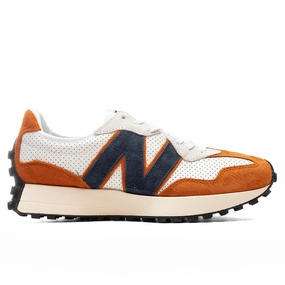327 - White/Natural Indigo New Balance shoes for walking and running