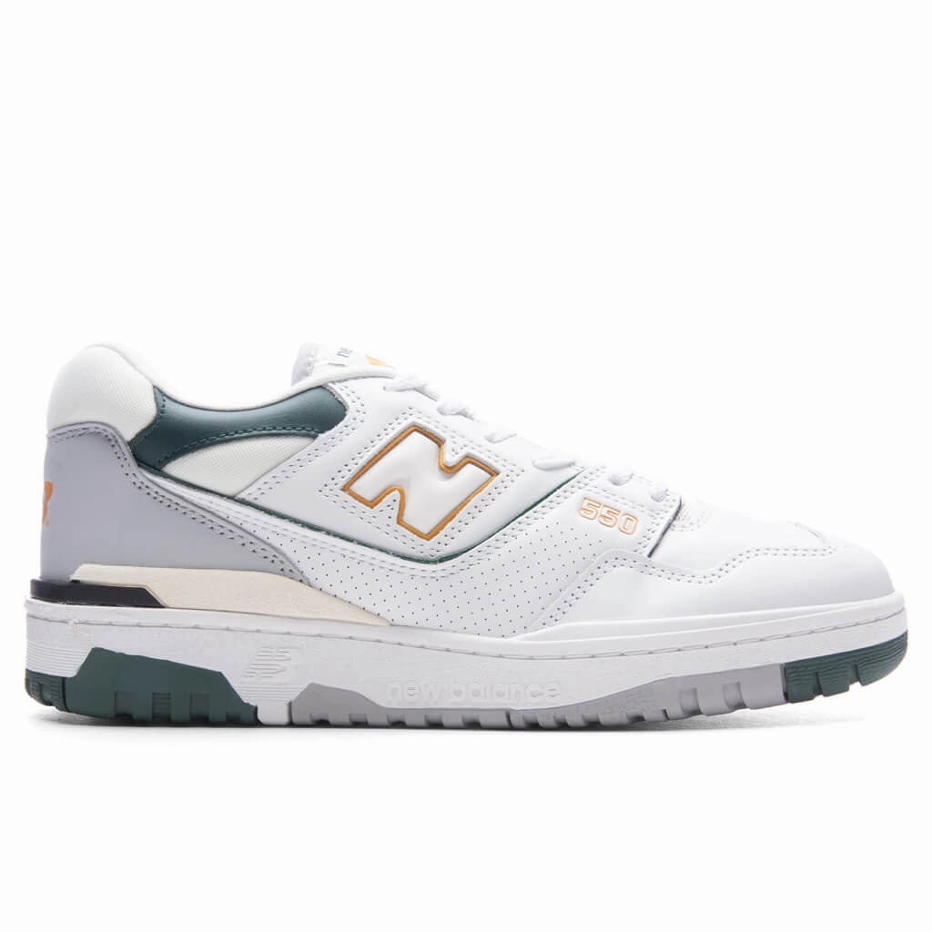 550 - White/Nightwatch/Green New Balance shoes for walking and running