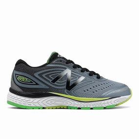 880v7 - Grey with Black and Lime - Kids New Balance casual sneakers for everyday comfort