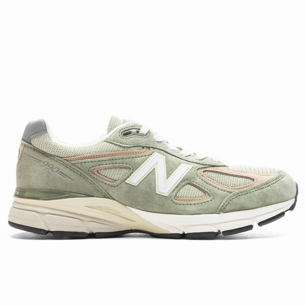 990v4 Made in USA - Olive New Balance shoes for walking and running