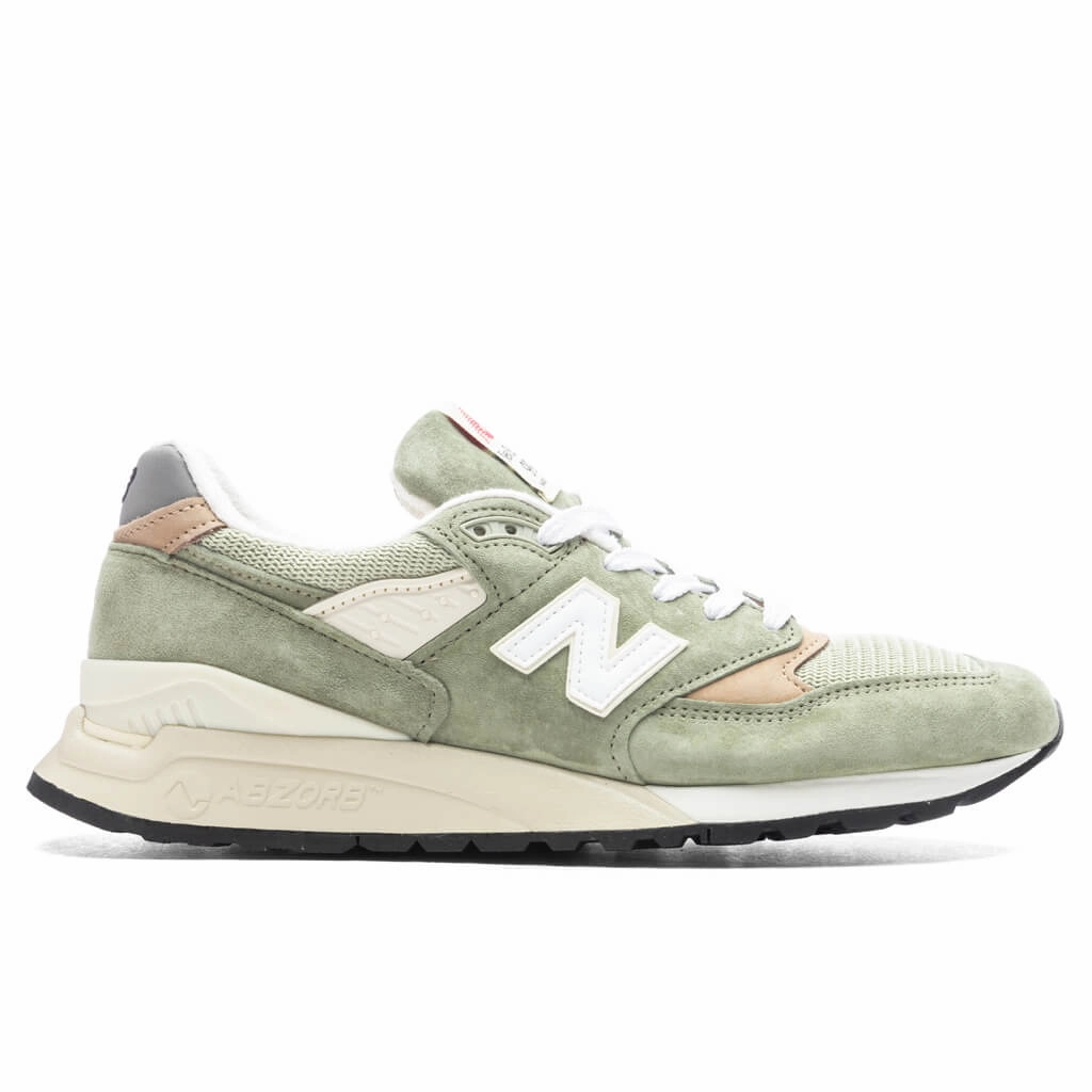 998 Made in USA - Olive New Balance shoes for walking and running