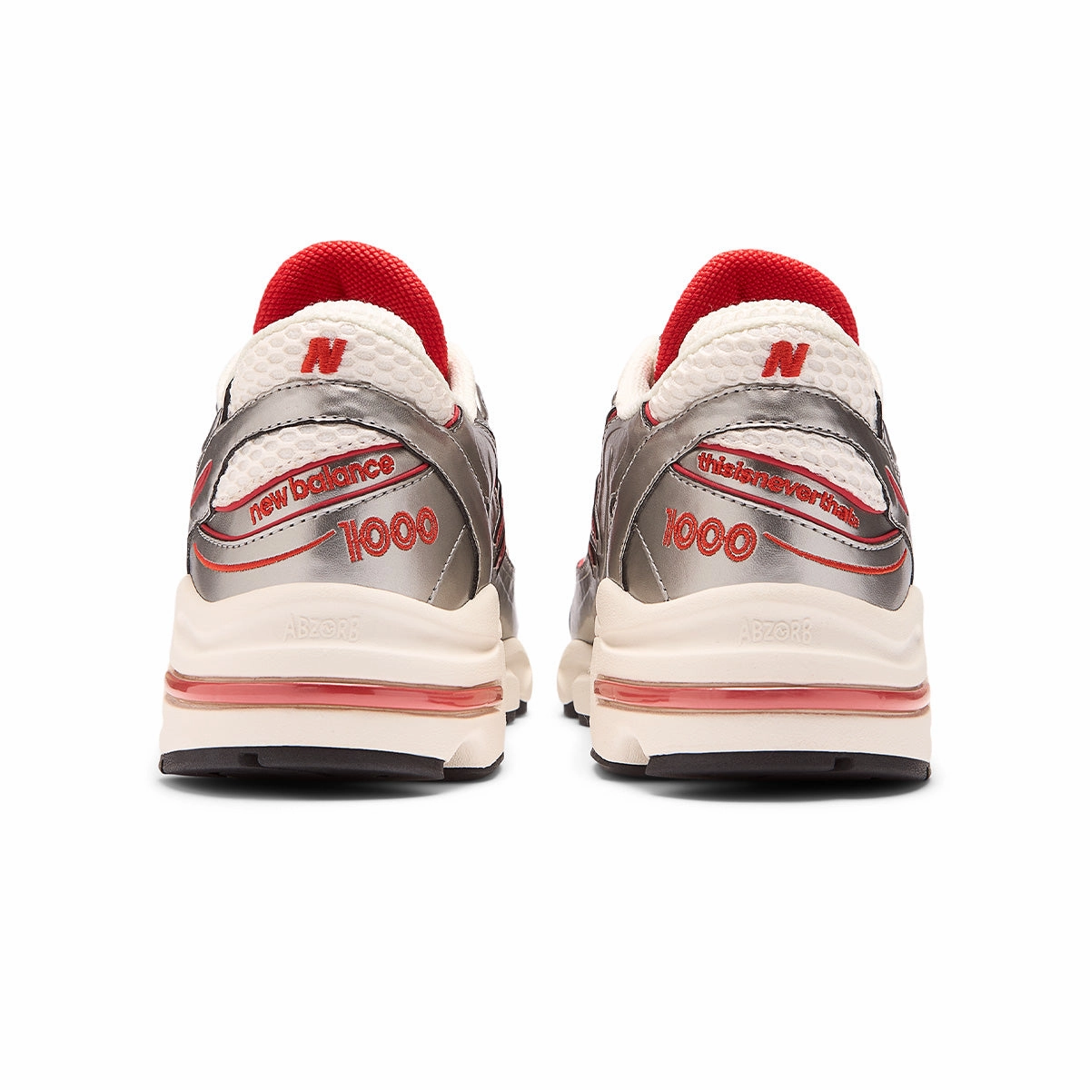   thisisneverthat 1000 'Silver Valiant Poppy' New Balance sneaker close-ups