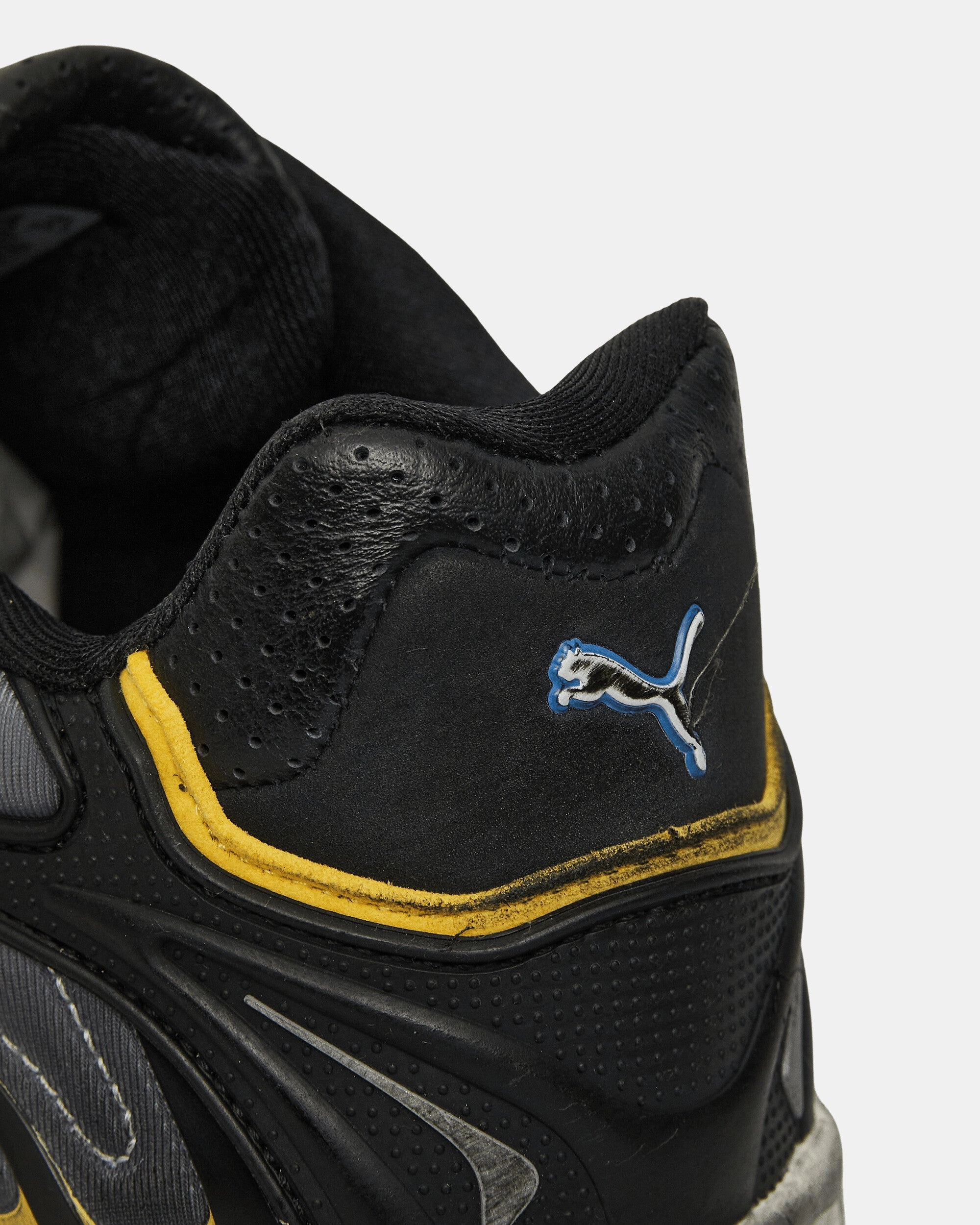 A$AP Rocky Inhale Distressed Neoprene Sneakers Warm White / Puma Black / Yellow Modern Athletic Shoes