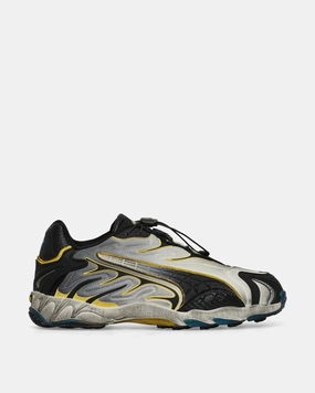 A$AP Rocky Inhale Distressed Neoprene Sneakers Warm White / Puma Black / Yellow Puma shoe styles