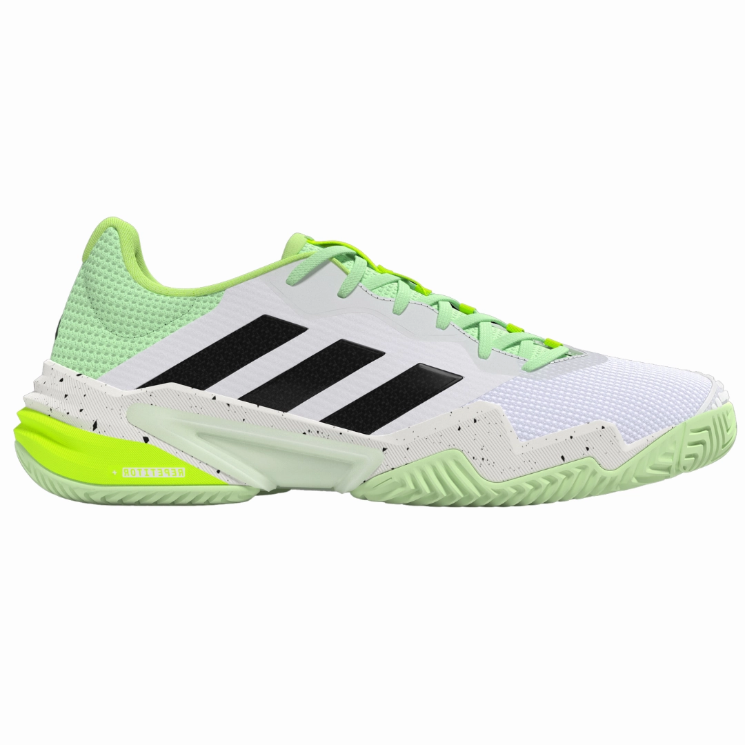 Adidas Barricade 13 Mens Tennis Shoes - White/Black/Green Adidas tennis footwear
