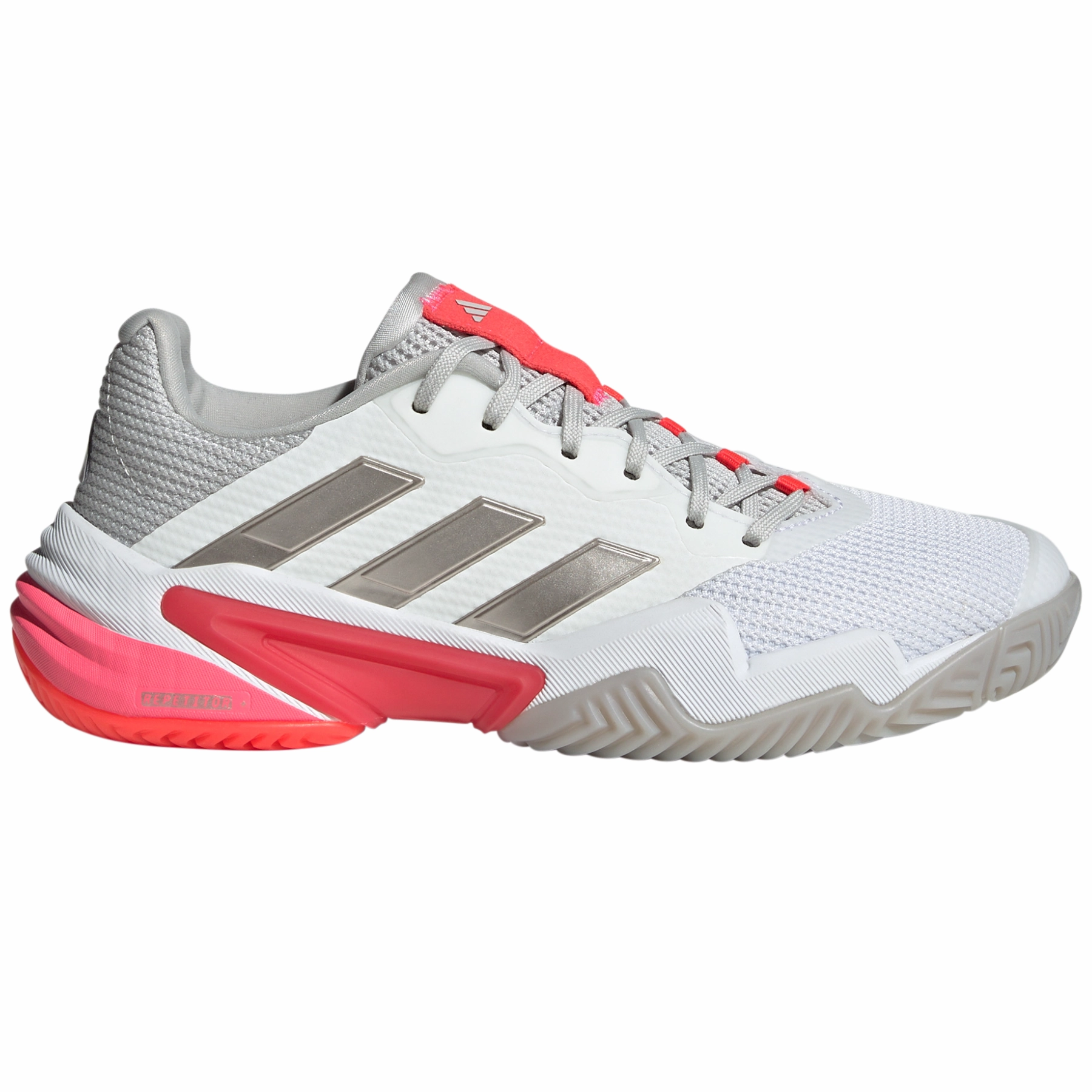Adidas Barricade 13 Womens Tennis Shoes - Cloud White/Champagne Met. /Lucid Red Adidas tennis footwear