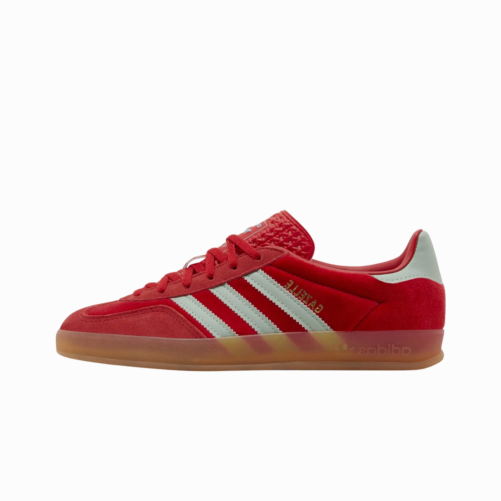 adidas Gazelle Indoor Better Scarlet Hazy Green (Women's) Adidas athletic footwear for all-day wear