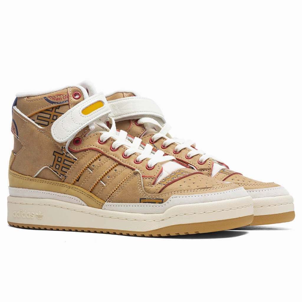 Adidas Originals x Eric Emanuel x McDonalds Forum 84 Hi - Off White/Supcol/Royal Blue Adidas Classic Street Sneakers