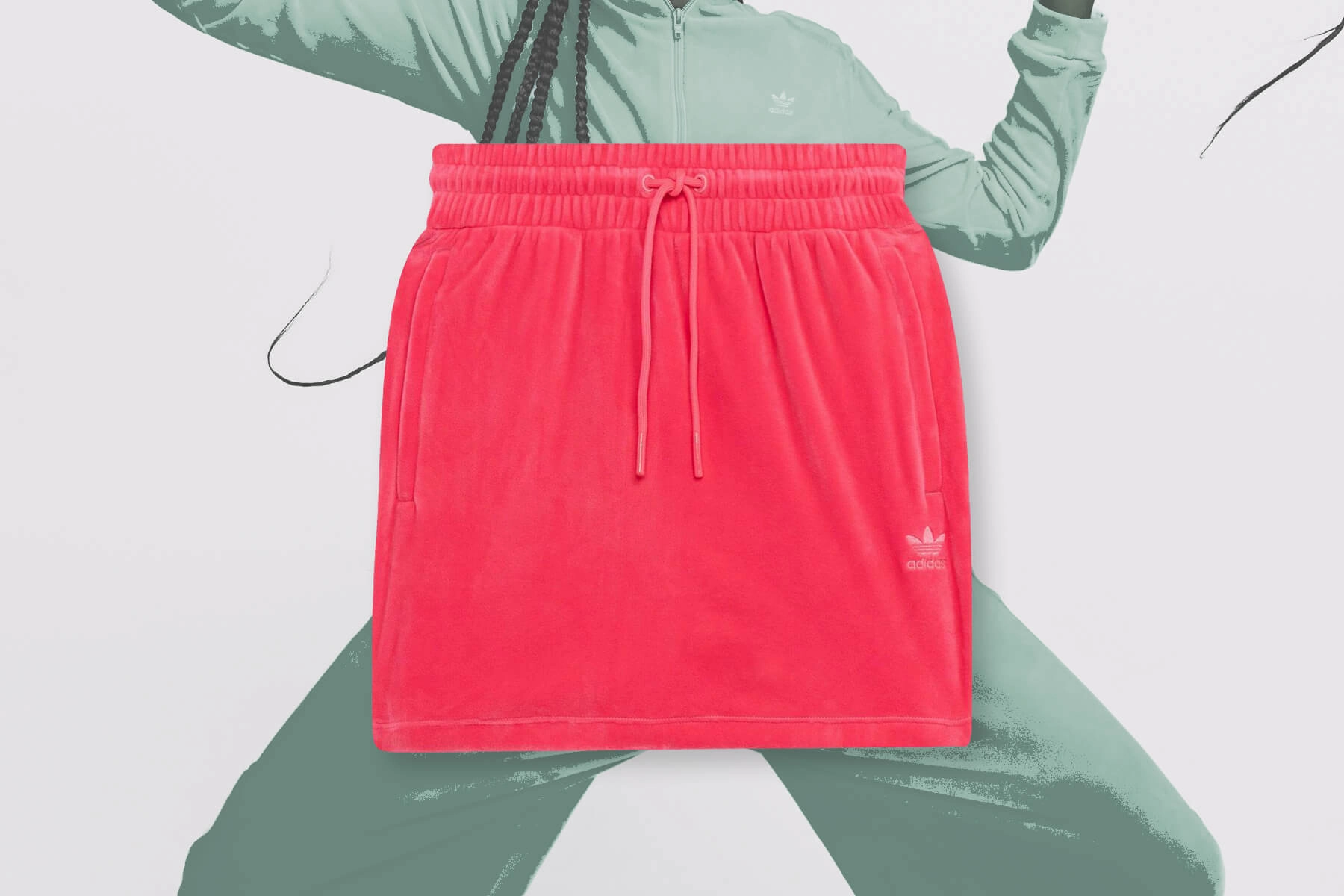Adidas Originals x Jeremy Scott Women's Skirt - Solar Pink Adidas Classic Street Sneakers
