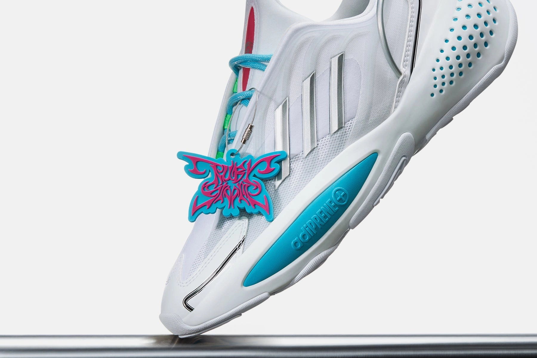 Adidas Originals x RUBY 9100M Ozrah - Cloud White/Silver Metallic/Shock Pink Adidas Classic Street Sneakers