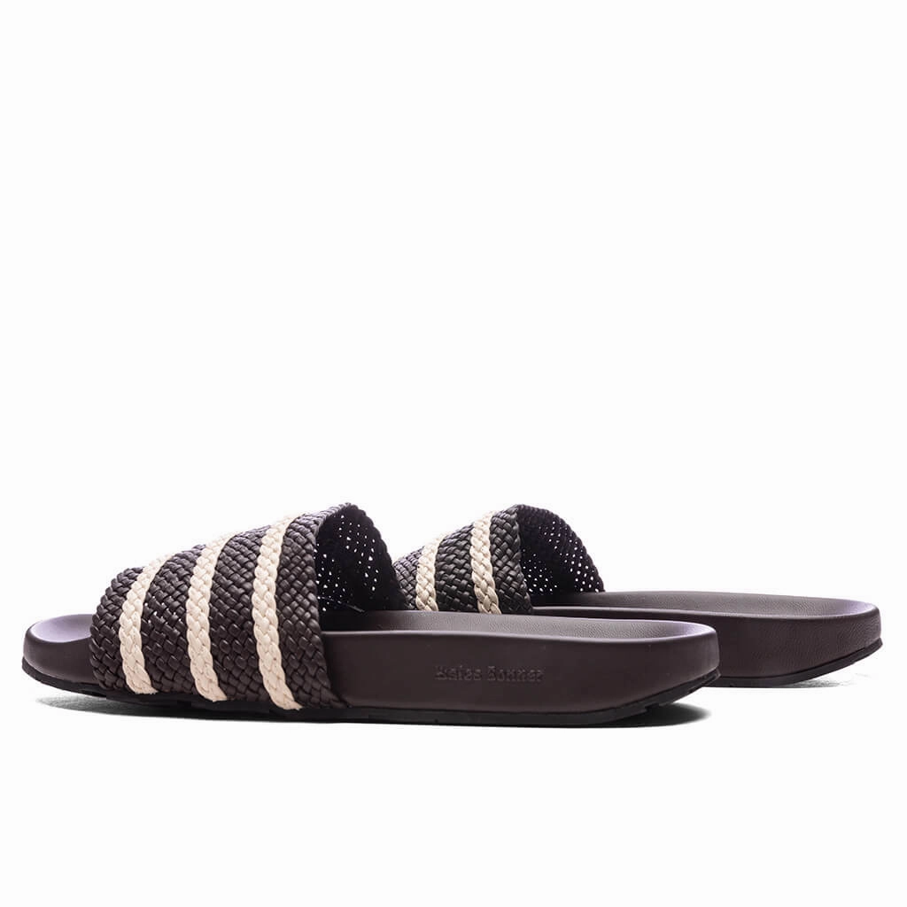 Adidas Originals x Wales Bonner Adilette - Dark Brown/Wonder White/Night Brown Adidas Classic Street Sneakers