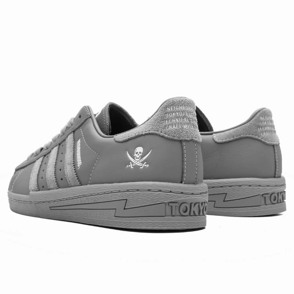 Adidas x Neighborhood Superstar - Grey/Grey/Cloud White Adidas Classic Street Sneakers