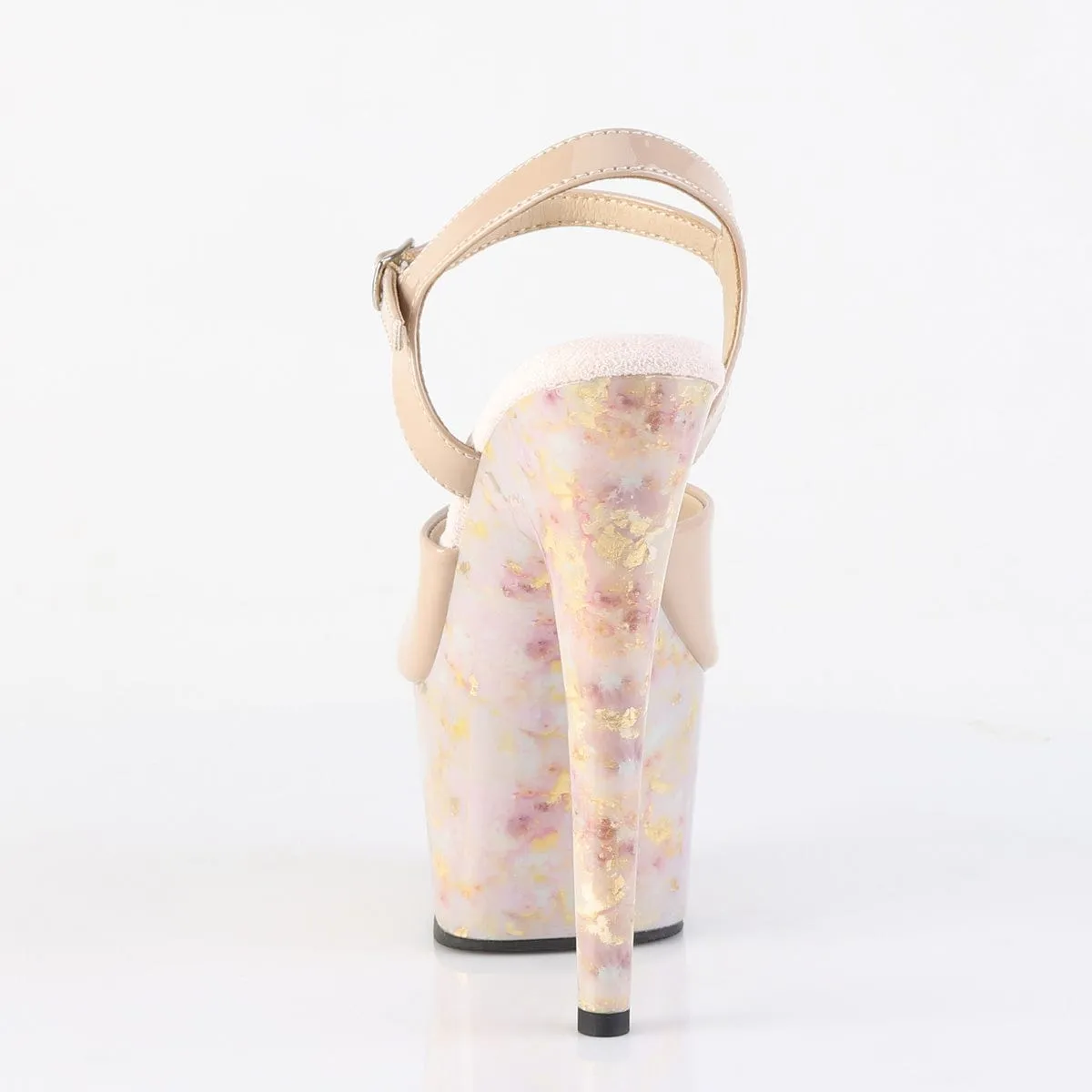 ADORE-709MB Nude Patent/Blush-Gold Marble