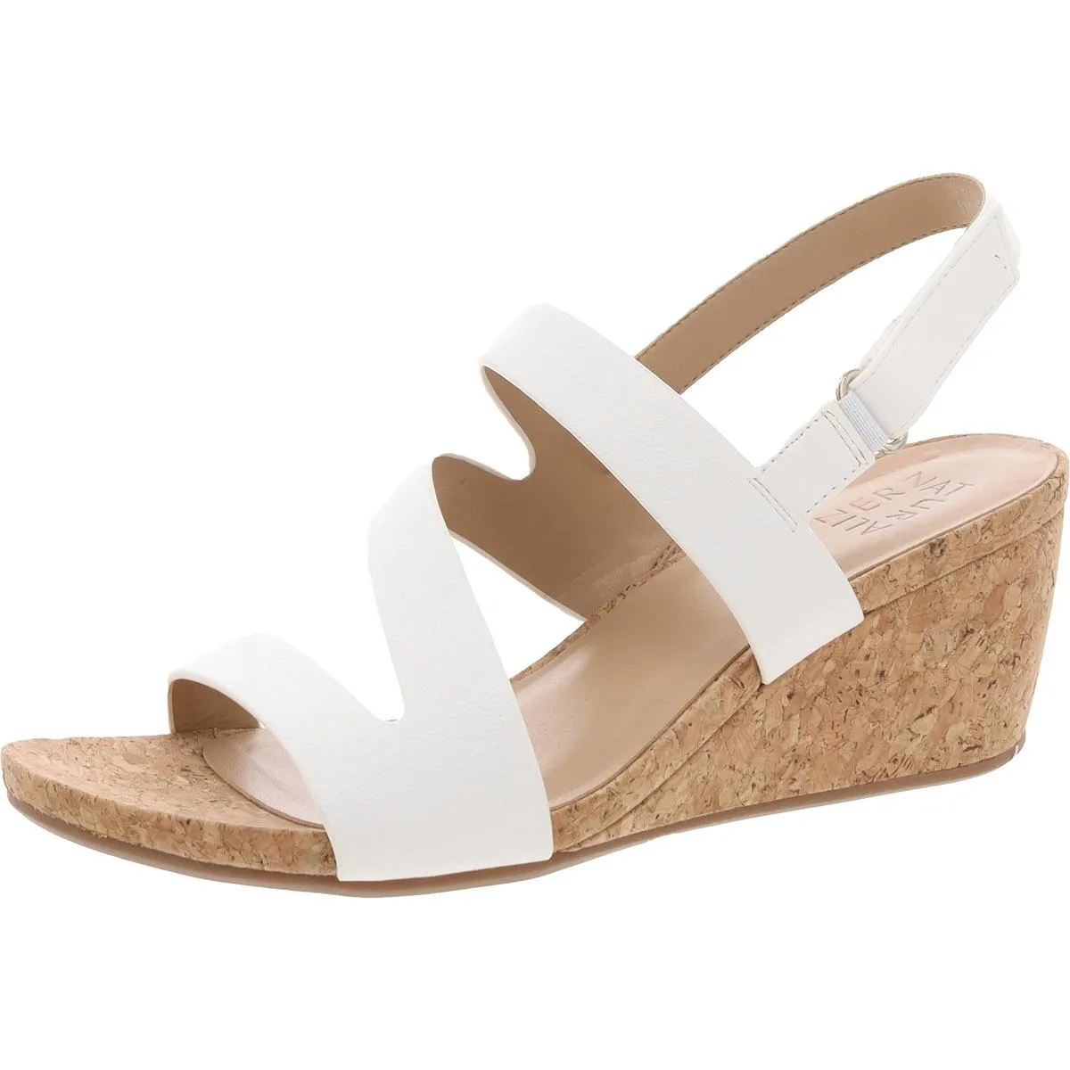 Adria Womens Cork Faux Leather Slingback Sandals