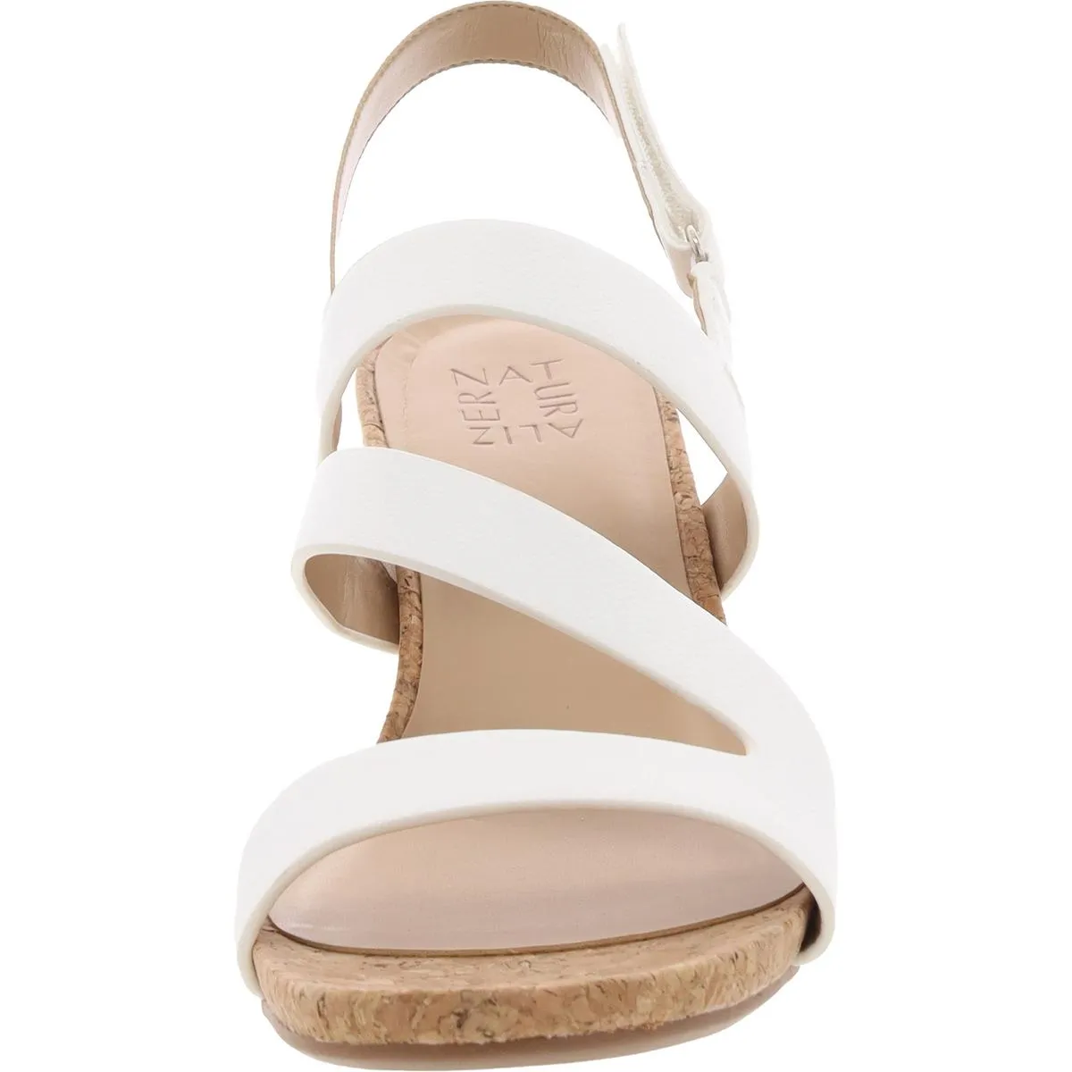 Adria Womens Cork Faux Leather Slingback Sandals