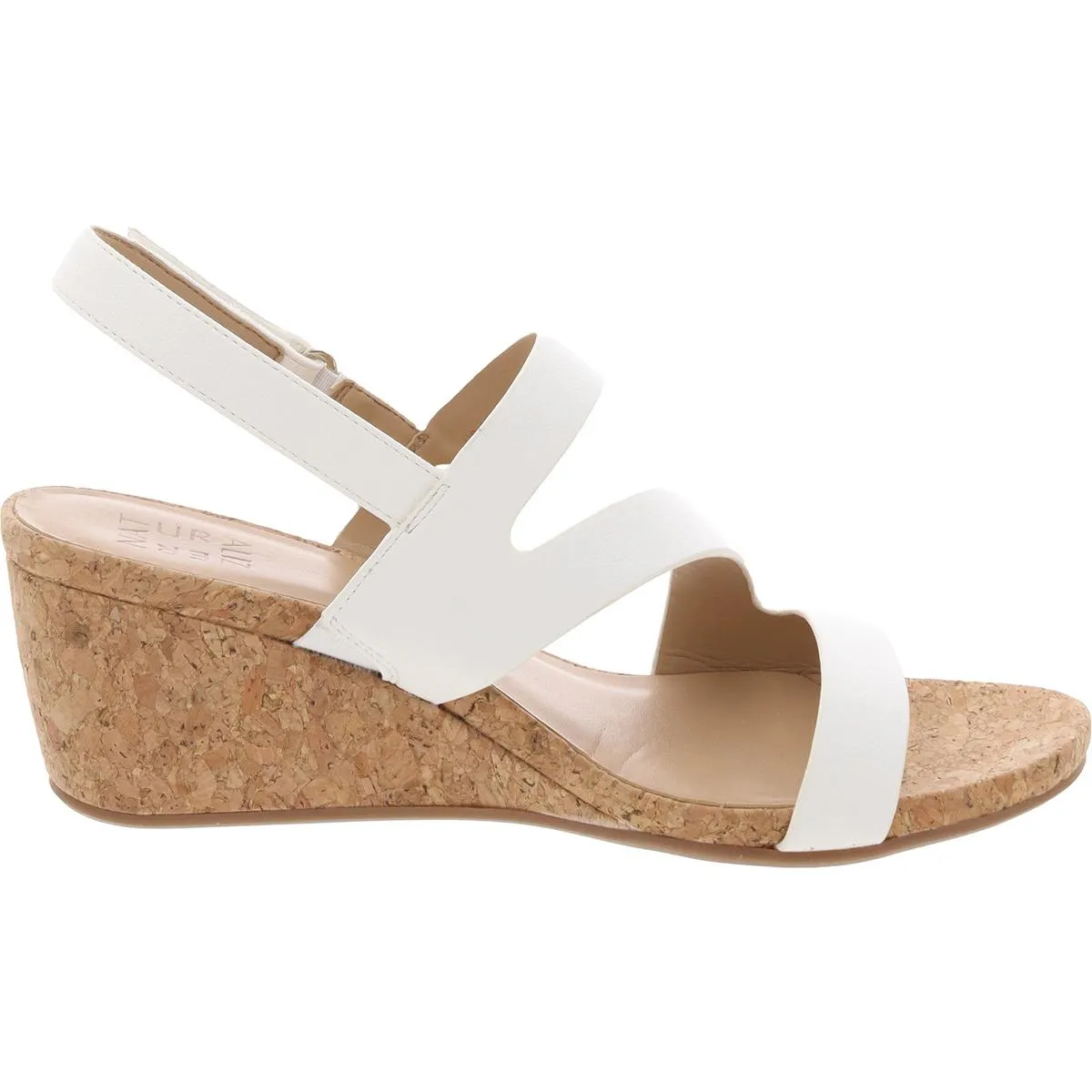 Adria Womens Cork Faux Leather Slingback Sandals