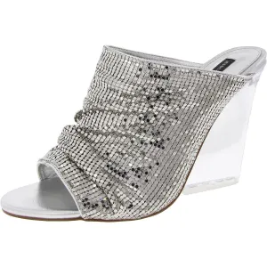 Adrienne Womens Comfort Insole Metal Wedge Sandals