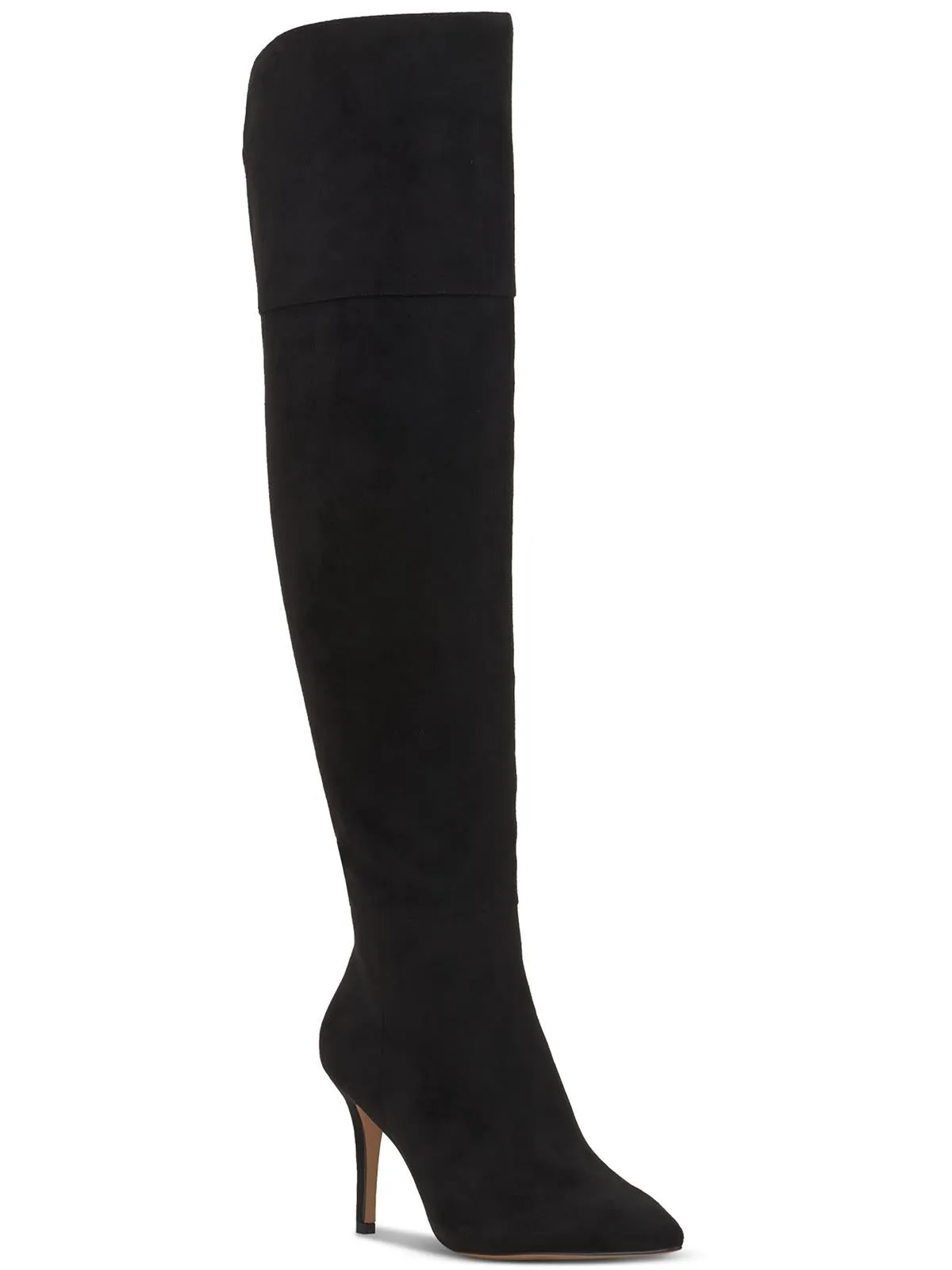 Adysen Womens Faux Suede Pointed Toe Over-The-Knee Boots