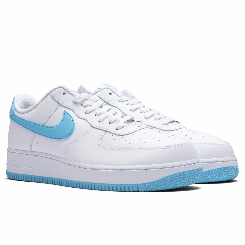 Air Force 1 '07 - White/ Aquarius Blue/White Nike Retro Lifestyle Shoes