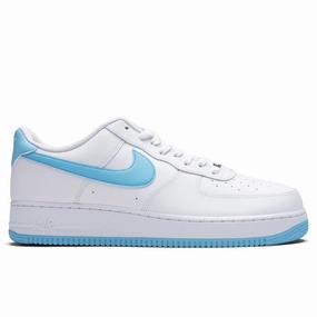 Air Force 1 '07 - White/ Aquarius Blue/White Nike lifestyle sneakers with retro vibe