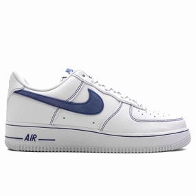 Air Force 1 '07 LV8 - White/Deep Royal Blue Nike everyday shoes with mesh upper