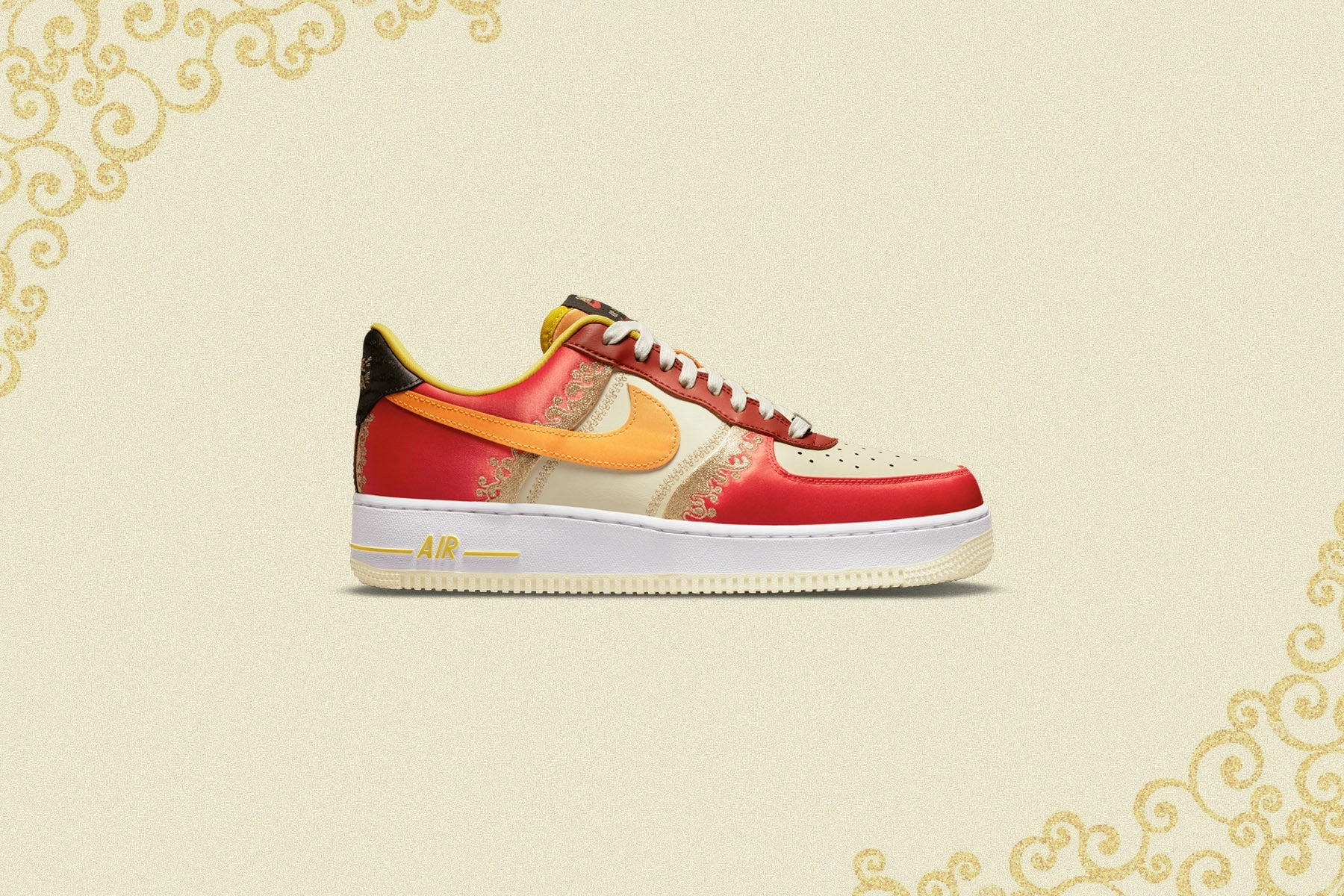 Air Force 1 '07 PRM Little Accra - Habanero Red/Light Curry/Coconut Milk Nike Foam Comfort Trainers
