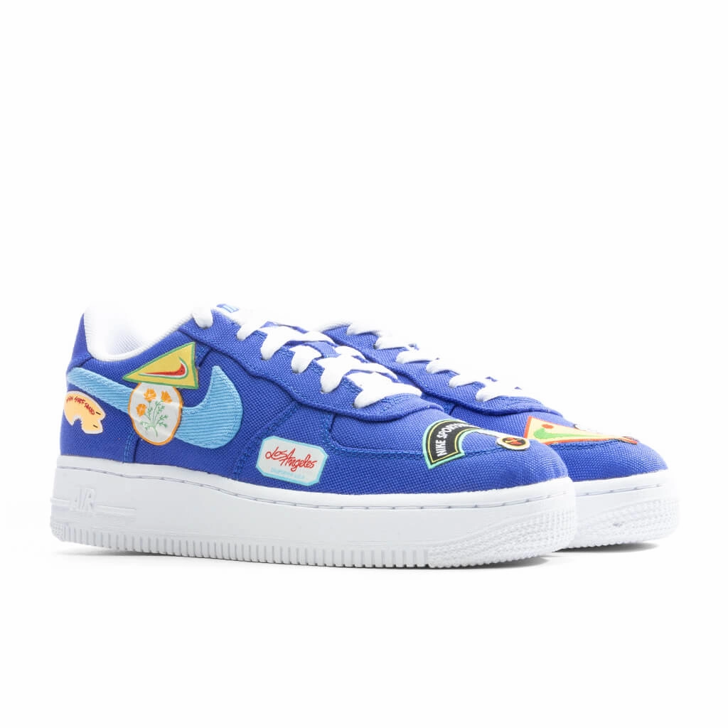 Air Force 1 (GS) - Racer Blue/UniversityBlue/White Nike Bold Logo Sneakers