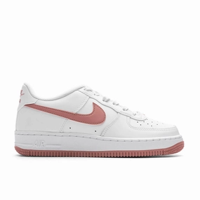 Air Force 1 (GS) - Summit White/Red Stardust/White Nike fashion sneakers with bold branding