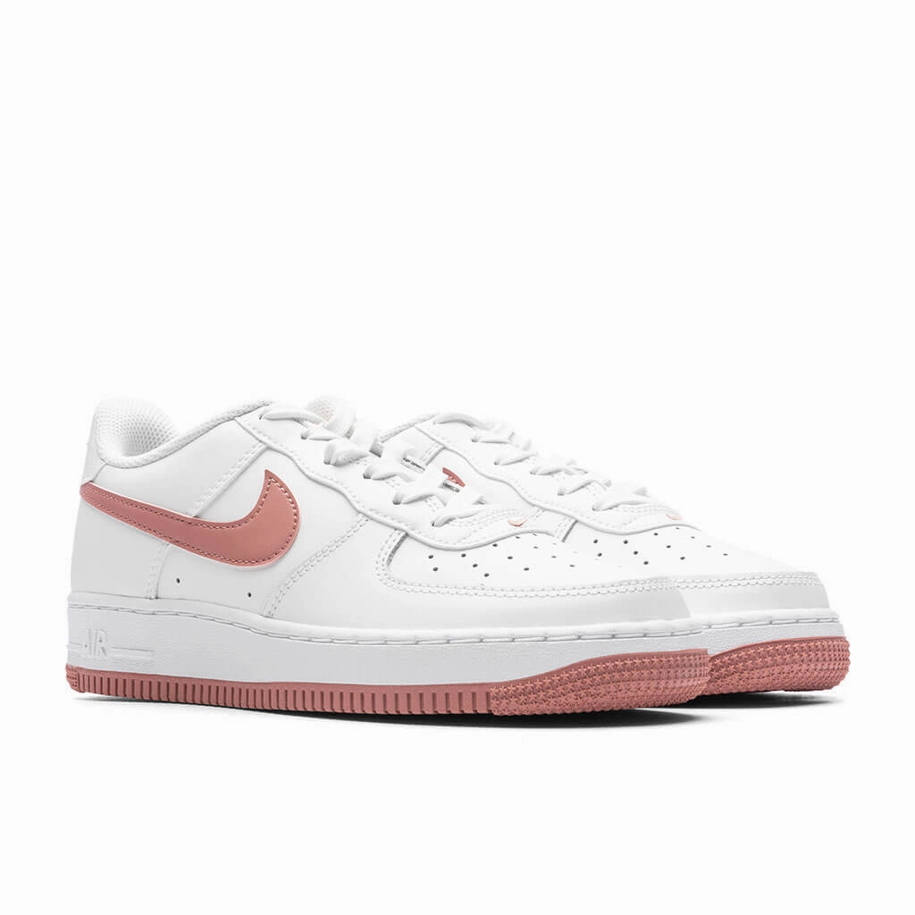 Air Force 1 (GS) - Summit White/Red Stardust/White Nike Bold Logo Sneakers