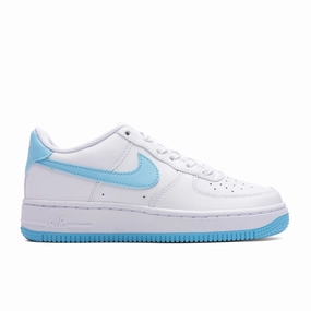 Air Force 1 LV8 (GS) - White/Aquarius Blue/White Nike lifestyle sneakers with retro vibe