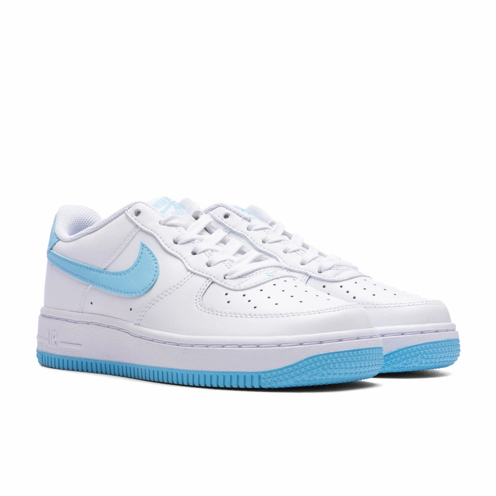 Air Force 1 LV8 (GS) - White/Aquarius Blue/White Nike Retro Lifestyle Shoes