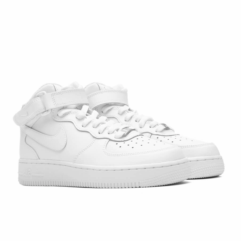 Air Force 1 Mid LE (GS) - White/White Nike Retro Lifestyle Shoes