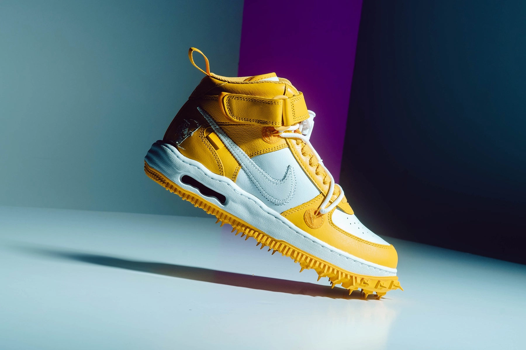 Air Force 1 Mid x Off-White - White/Varsity Maize Nike Retro Lifestyle Shoes
