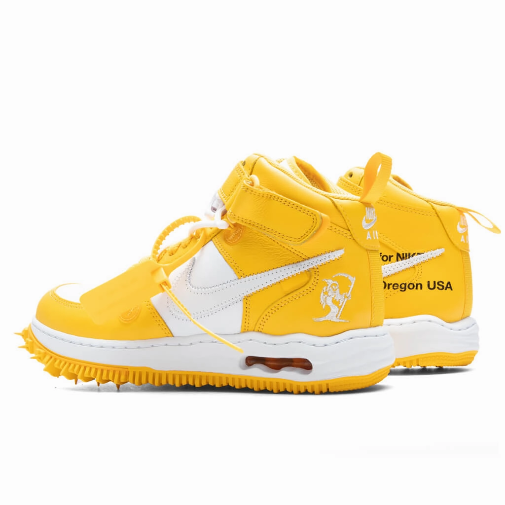 Air Force 1 Mid x Off-White - White/Varsity Maize Nike Retro Lifestyle Shoes