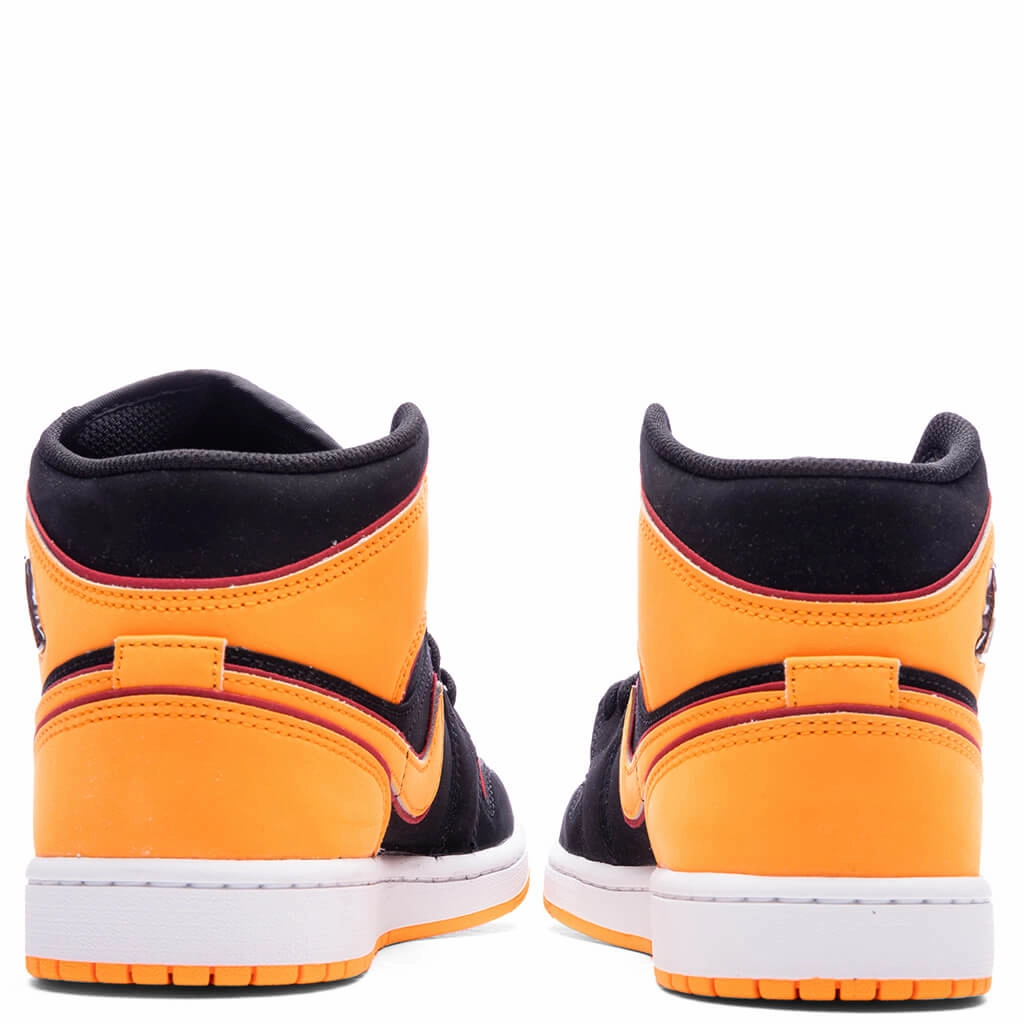 Air Jordan 1 Mid SE - Black/Vivid Orange/Cardinal Red Nike trainers with responsive foam