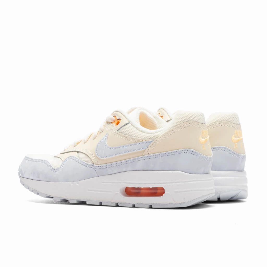 Air Max 1 (GS) - Pale Ivory/Football Grey/Melon Tint Nike Retro Lifestyle Shoes