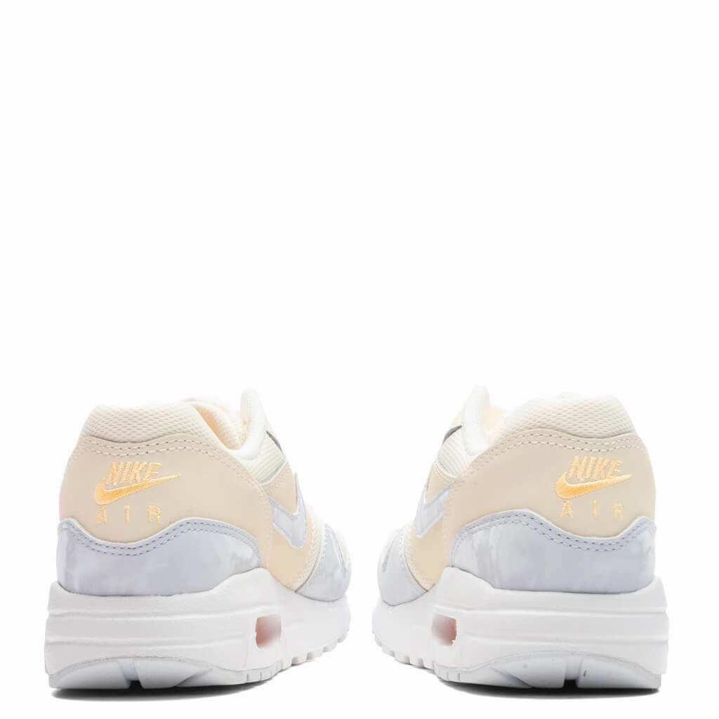 Air Max 1 (GS) - Pale Ivory/Football Grey/Melon Tint Nike Retro Lifestyle Shoes