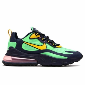 Air Max 270 React - Electro Green/Yellow Ochre/Obsidian Nike trainers with responsive foam