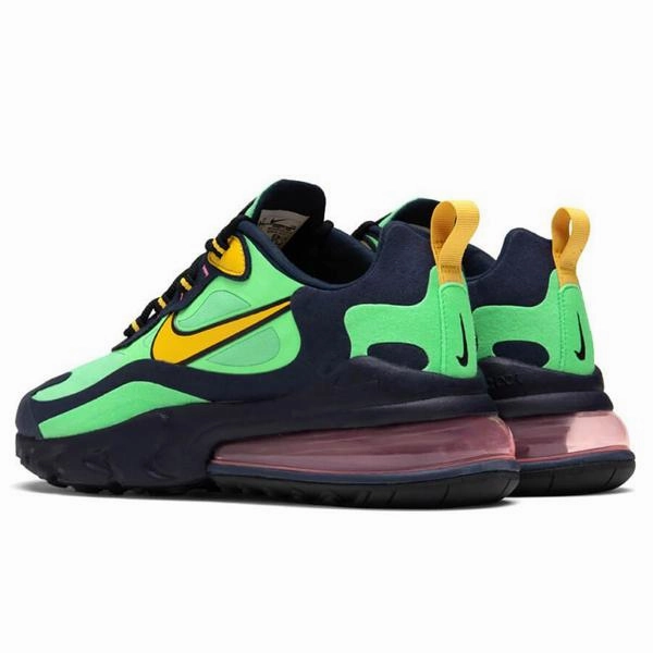 Air Max 270 React - Electro Green/Yellow Ochre/Obsidian Nike Foam Comfort Trainers