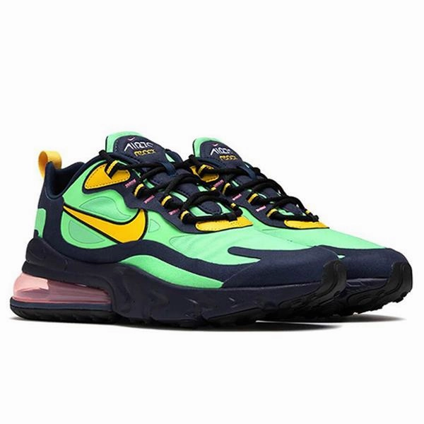 Air Max 270 React - Electro Green/Yellow Ochre/Obsidian Nike Foam Comfort Trainers