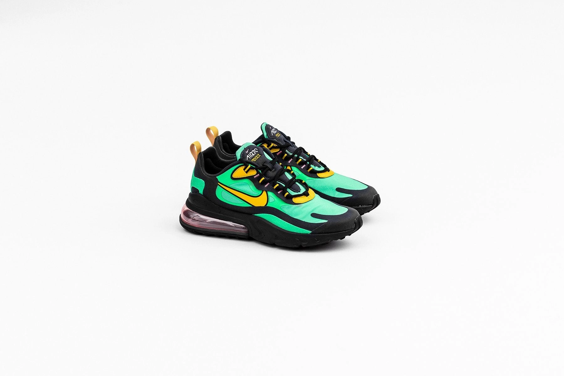 Air Max 270 React - Electro Green/Yellow Ochre/Obsidian Nike Foam Comfort Trainers