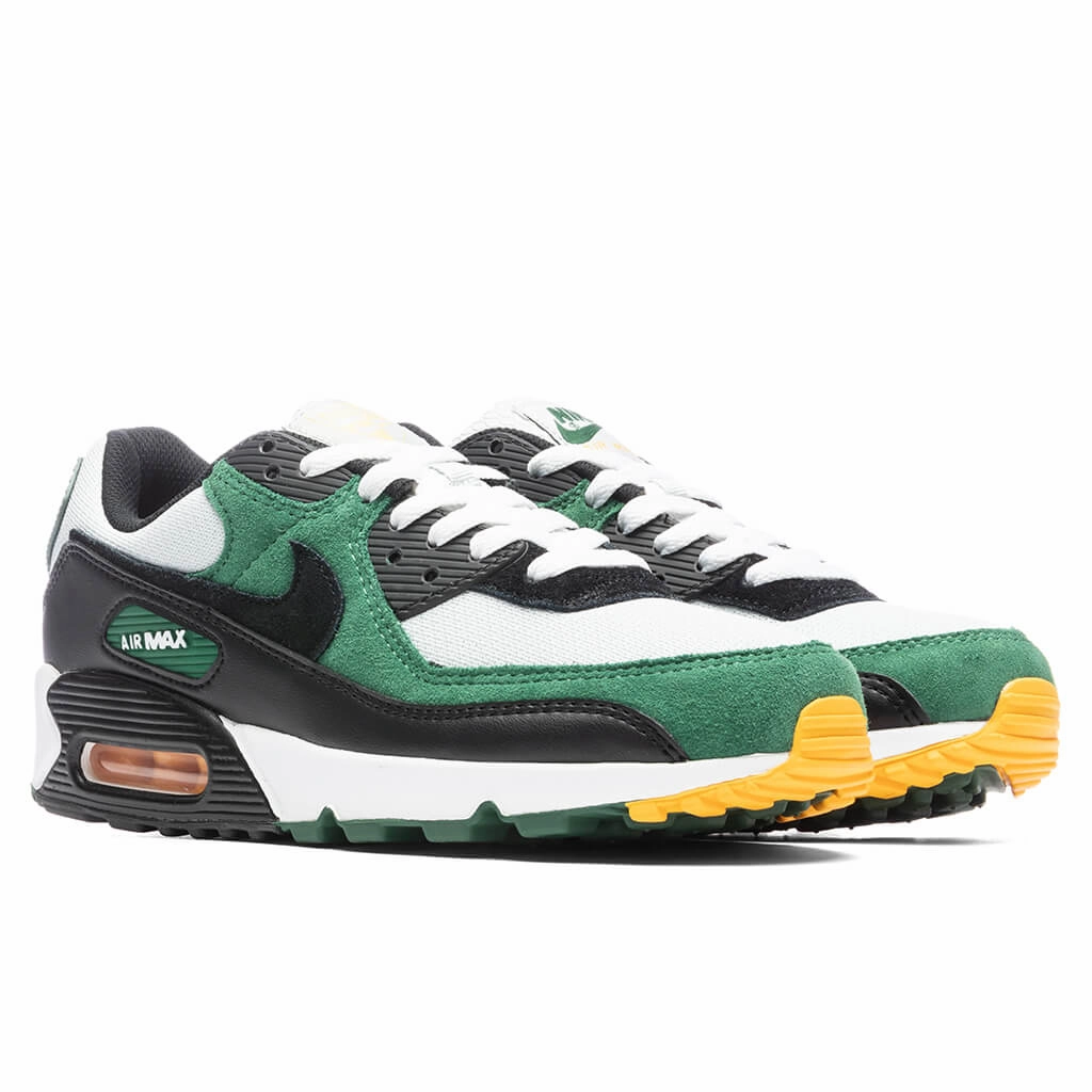 Air Max 90 - Pure Platinum/Black/Gorge Green Nike Retro Lifestyle Shoes