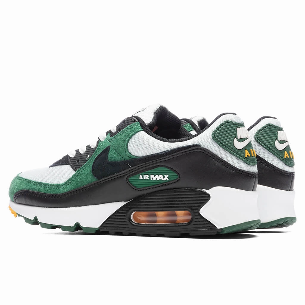 Air Max 90 - Pure Platinum/Black/Gorge Green Nike Retro Lifestyle Shoes