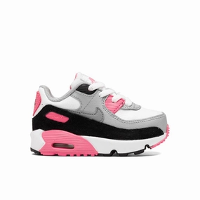 Air Max 90 LTR (TD) - White/Light Smoke Grey/Rose Nike trainers with responsive foam