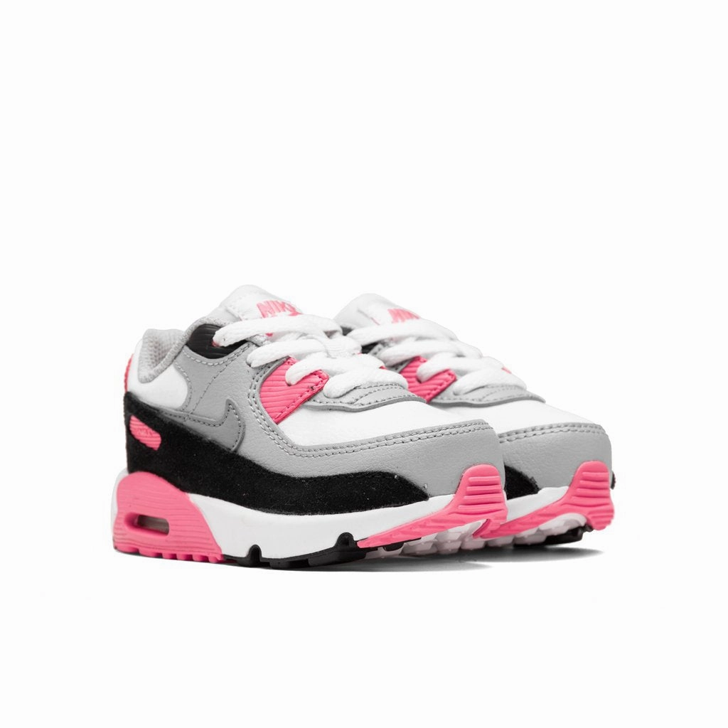 Air Max 90 LTR (TD) - White/Light Smoke Grey/Rose Nike Foam Comfort Trainers