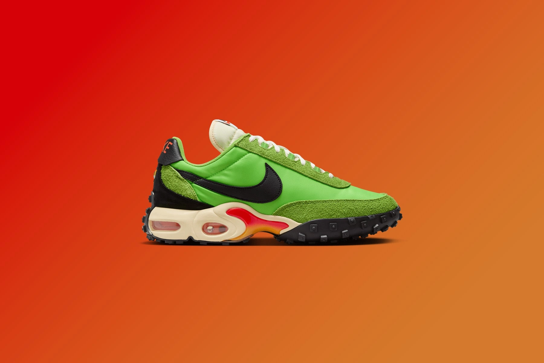 Air Max Waffle - Action Green/Black/Total Orange Nike Lightweight Everyday Shoes
