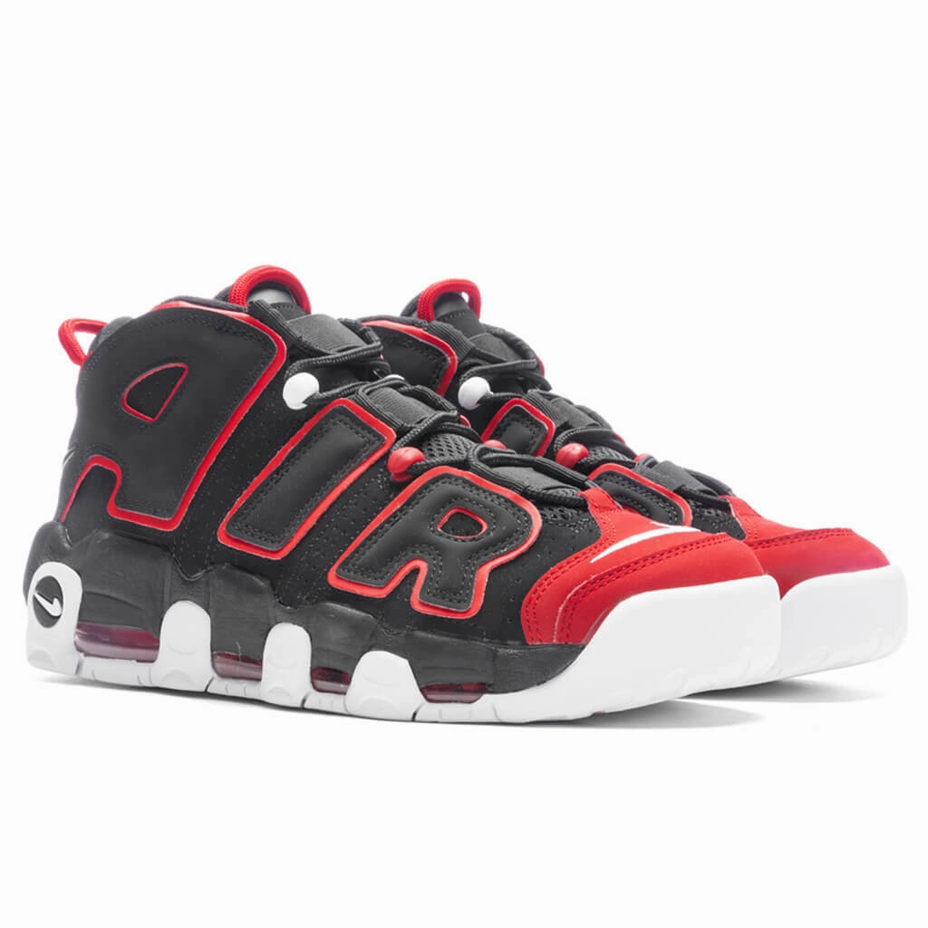 Air More Uptempo '96 - Black/Black/University Red Nike trainers with responsive foam