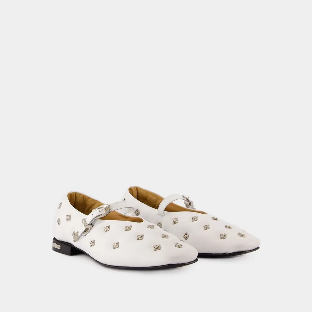 Aj1342 Ballerinas - Leather - White