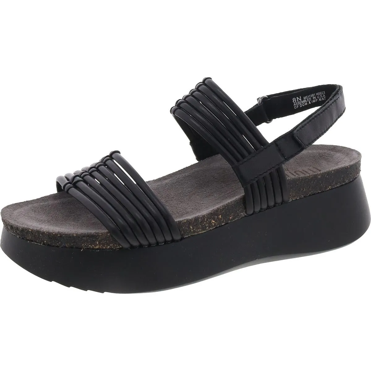 Aleesia Womens Slip On Buckle Flatform Sandals