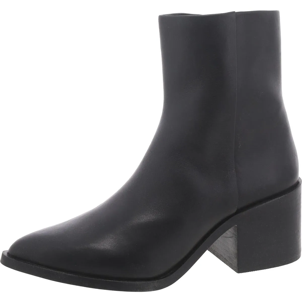 Alia Womens Pointed Toe Block Heel Ankle Boots